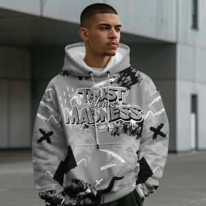 Dunkare Black Wolf Grey 12s Shirt Trust Your Madness Retro All Over Print Unisex Hoodie